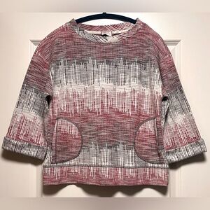Anthropologie Postmark Soundwaves 3/4 Sleeve Swrater Cute Retro Abstract Style S